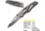 Kilimanjaro Gear Vertice Folding Knife,3in,Skeletonized Black Handle, Black Plain KJ910060