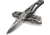 Kilimanjaro Gear Vertice Folding Knife,3in,Skeletonized Black Handle, Black Plain KJ910060