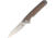 Kizer Cutlery Clutch Framelock Micarta Folding Knife, Brown, Brown sculpted micarta handle, KI4556A3