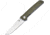 Kizer Cutlery Domin Folding Knife, 3.5in Stonewash Vg-10 SS Drop Point, Green G10 Handle, Thumb Stud, Pocket Clip, V4516A2
