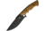 Kizer Cutlery Salient E613 Knife, Salient E613 Fixed Blade, 11.88in Overall, 6in Black Powder Coated 1095Hc Steel Drop Point, Tan Finger Grooved G10 Handle, Green Kydex Sheath, KI1023A1