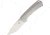 Kizer Cutlery T1 Folder CPM-S35VN Folding Knife,3.25in,CPM S35VN Steel,Drop Point,Stonewash,Matte Silver,Titanium Handle KI3490