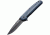 Kizlyar Biker-Z V2 Folding Knife,5in closed,Gray Titanium D2 Steel Blade,Contoured 3D Textured Blue/Gray G-10 Handle KK0132