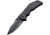Kizlyar Bloke Z Folding Knife,3.875in,Black Titanium Standard Edge Wide Blade,Textured Black G-10 Handle KK0157