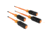Klein Tools Cabinet Screwdriver Set, Slim-Tip Insulated Phillips, Square, 4Piece, Orange/Black, 33734INS