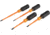 Klein Tools Cabinet Screwdriver Set, Slim-Tip Insulated Phillips, Square, 4Piece, Orange/Black, 33734INS