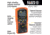 Klein Tools TRMS Auto-Ranging Slim Digital Multimeter, 600V, Temp, Orange/Black, MM450