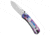 Knafs KNAFS Lander 1 Pre-Built Liner Lock Knife Sfank &amp; Gary G-10 2.75" SW, Pink/Purple, D2, adult, BHQ-208420