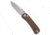 Knafs KNAFS Lander 3 Clutch Lock Clip Point Knife Brown Paper Micarta 2.75" Satin, Brown, CPM S35VN, adult, BHQ-208427