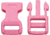 Knotty Boys Hard Plastic Buckle- 100-Piece, Pink, 1 1/2in. x 3/4in. KYCPP