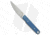 Kubey Fixie Fixed Blade Knife, 3.11in, Sandvik 14C28N, Drop Point Blade, Micarta Blue Handle, Gray/Blue, 6.97in, BHQ-195206