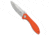 Kubey Ruckus Folding Knife, 3.31in, AUS 10A, Drop Point Blade, G-10, Orange Handle, Orange/Dark Gray, 8.03 inch, BHQ-221758