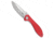 Kubey Ruckus Folding Knife, 3.31in, AUS 10A, Drop Point Blade, G-10, Red Handle, Red/Dark Gray, 8.03 inch, BHQ-221759
