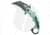 Kubey Mini Wrath Folding Knife, 2.44in, Sandvik 14C28N, Hawkbill Blade, G10 Jade Handle, Black/Jade, 6.89in, BHQ-203234