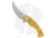 Kubey Scimitar Folding Knife, 3.50in, AUS-10, Trailing Point Blade, Ultem Yellow Handle, Gray/Yellow, 8.00in, BHQ-194537