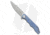 Kubey Tiguass Mizo Folding Knife, 3.15in, AUS-10, Drop Point Blade, Micarta Blue Handle, Gray/Blue, 7.20in, BHQ-194551