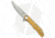 Kubey Tiguass Mizo Folding Knife, 3.15in, AUS-10, Drop Point Blade, Ultem Yellow Handle, Gray/Yellow, 7.20in, BHQ-194549