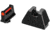 L2D Combat Co-Witness/Suppressor Height Fiber Optic Sight Set, Glock 9mm/.40S&amp;W/.357 SIG Except G43, Black, LD-S-FOS-S
