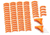 LaRue Tactical HandStop and IndexClip Combo, 74 Total Piece, Blaze Orange, LT711-708-BLZ