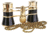 Lascala Optics Carmen Opera Glasses, Flashlight and Chain, Black Body, Golden Rings LSCFL-01
