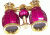 Lascala Optics Hamlet Opera Glasses, Burugundu Body, Golden Rings LSH-03