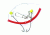 Lazer Sharp Flounder Rig,Red Tubing,2 Yellow Corn Style Beads L903