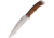 Linton Cutlery Clip Point Fixed Blade Knife w/o Sheath,12in Overall, 6.75in Satin Stainless Clip Point Blade, Brown Rubber Handle, No Sheath, L95051NS NO SHEATH