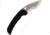 Linton Cutlery Large Tactical Curved Folding Knife, 6.5in Closed, 4.5in Matte Stainless Curved Blade, Black Textured G10 Handle, L92016124