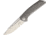 Liong Mah Designs Endevour Folding Knife, 3.75in Satin Cpm S35Vn SS Drop Point, Gray Stonewash Titanium Handle, Pocket Clip, Black Nylon Case, ENDEVOUR STONEWASH