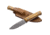 Lionsteel Bushcraft B40 Olive Wood Fixed Blade Knife, 8.88in Overall, 3.88in Stonewash Sleipner Tool Steel Blade, Olive Wood Handle, Brown Leather Belt Sheath, B40 UL