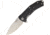 Lionsteel KUR Linerlock Black Folding Knife,3.375in,Standard Edge,Drop Point,Stonewash,Black,G10 Handle LSTKURBK