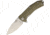 Lionsteel KUR Linerlock Green Folding Knife,3.375in,Standard Edge,Drop Point,Stonewash,Green,G10 Handle LSTKURGR