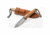 Lionsteel M1 Fixed Blade Olive Wood Knife, M1 Fixed Blade, 6.75in Overall, 3in Satin Bohler M390 SS Drop Point, Olive Wood Handle, Lanyard With Titanium Bead, Brown Leather Sheath, M1 UL