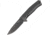 Lionsteel Myto Framelock Folding Knife, Black, Black stonewash finish titanium handle, MT01B BW
