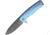 Lionsteel ROK Tiium Flipper Blue Folding Knife, 3.25in Black Stonewash Damascus Steel Blade, Blue Sculpted Titanium Handle, ROK DD BL