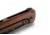 Lionsteel Skinny Framelock Folding Knife by Michele Pensato, 4.5in Closed, 3.5in Black Stonewash CPM MagnaCut Stainless Blade, Earth Brown Aluminum Handle, SK01AEB