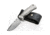 Lionsteel SR11 Framelock Tiium Folding Knife, 3.75in Satin Sleipner Tool Steel Drop Point, Gray Textured Titanium Handle, Glass Breaker, Pocket Clip, Black Leather Sheath, SR11 G