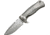 Lionsteel SR11 Framelock Tiium Folding Knife, 3.75in Satin Sleipner Tool Steel Drop Point, Gray Textured Titanium Handle, Glass Breaker, Pocket Clip, Black Leather Sheath, SR11 G