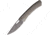 Lionsteel TiSpine Framelock Matte Folding Knife, 3.25in Damascus Steel Blade, Bronze Matte Finish Titanium Handle, Thumb Pull, Pocket Clip, Packaged In A Plexiglass Tube, TS1DS BM
