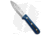 LT Wright Knives Genesis Scandi Bush Fixed Blade Knife, 4.25in, A2, Spear Point Blade, G-10, Black/Blue Handle, Satin, Black/Blue/Steel, 9.00 inch, BHQ-67454