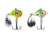 Lunkerhunt Big Eye Tail Spin Jig, Fire Tiger Glow, 1.3in &amp; 1/2 oz, BEJ303