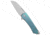 Machinewise Mojave Flipper Folding Knife, 3.50in, S90V, Wharncliffe Blade, Titanium, Blue Handle, w/ Navy Dist Ti, Blue/Gray, 8.375 inch, BHQ-223238