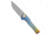 Machinewise Sonora Integral Folding Knife, 3.40in, CPM 20CV, Drop Point Blade, Titanium, Blue/Yellow Handle, Diamond Texture Faded Ti, Blue/Yellow/Gray, 7.80 inch, BHQ-209059
