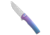 Machinewise Sonora Integral Folding Knife, 3.40in, CPM 20CV, Drop Point Blade, Titanium, Blue/Purple Handle, Diamond Texture Midnight Fade Ti, Blue/Purple/Gray, 7.80 inch, BHQ-210680