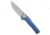 Machinewise Sonora Integral Folding Knife, 3.40in, CPM 20CV, Drop Point Blade, Titanium, Blue Handle, Diamond Texture Navy, Blue/Black, 7.80 inch, BHQ-210678