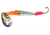 Macks Lure Kokanee Killer Number 6 Single Hook, 48in Leader Hammered Nickel Blade/Flo Fire Orange/Chrome Bead/Hot Cerise Glo Hook, 16211