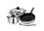 Magma Nesting 7-Piece Induction Compatible Cookware - Stainless Steel Exterior &amp; Slate Black Ceramica Non-Stick Interior 58440