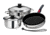 Magma Nesting 7-Piece Induction Compatible Cookware - Stainless Steel Exterior &amp; Slate Black Ceramica Non-Stick Interior, A10-363-2-IND