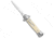 Mago Mago 9" Sim Ivory Italian Stiletto OTF Auto Knife Satin Bolsters Satin Bayo, Yellow, Stainless Steel, adult, BHQ-134270