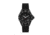 Marathon Cross Hatch 2-Piece Strap, Leather, Steel Buckle, 20mm, Black, Standard, WS-LT-BKBK-20-ST